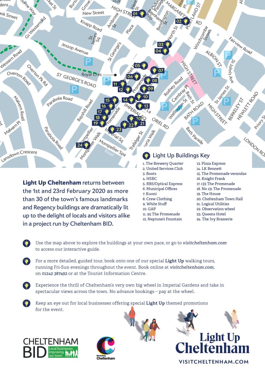 Light Up Cheltenham brochure map